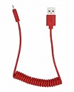 CABLE USB MACHO X MICRO USB ESPIRAL ROJO 0.9MT