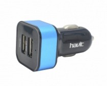 ADAPTADOR INTEL. P/CARRO 5V-3.4A C 2/USB AZUL