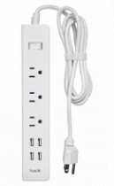 REGLETA 3 TOMAS / 4 USB NEGRO 1.5M