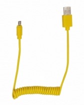 CABLE USB MACHO X MICRO USB ESPIRAL AMARILLO 0.9MT