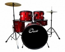 BATERIA ACUS. 5PCS PARCHES REMO ROJO VINO
