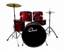 BATERIA ACUS. 5PCS PARCHES REMO ROJO VINO SPARK