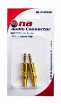 PLUG 3.5 STEREO METALICO DORADO CALIDAD X 2P BLIST