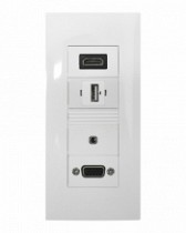 PLACA DE PARED C/USB/VGA/3.5/HDMI - FACEPLATE