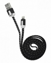 CABLE USB MACHO X LIGHTNING IP5/IP6/IPAD NEGRO 1MT