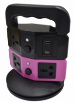 REGLETA T/TORRE 2 PISOS/5 TOMAS/2 USB NEGRO - NETO