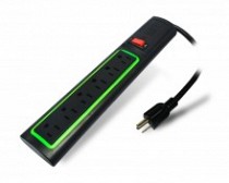 REGLETA 6 TOMAS C/SUPRESOR VOLTAGE / NEGRO 0.95MT