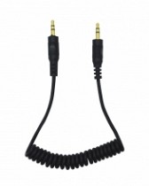 CABLE AUDIO 1 PLUG 3.5 ST X LADO ESPIRAL 0.9MT NEGRO