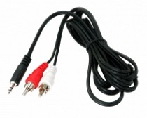 CABLE DISCMAN 2 PLUGS RCA X 1 PLUG 3.5 ST 1.5MT