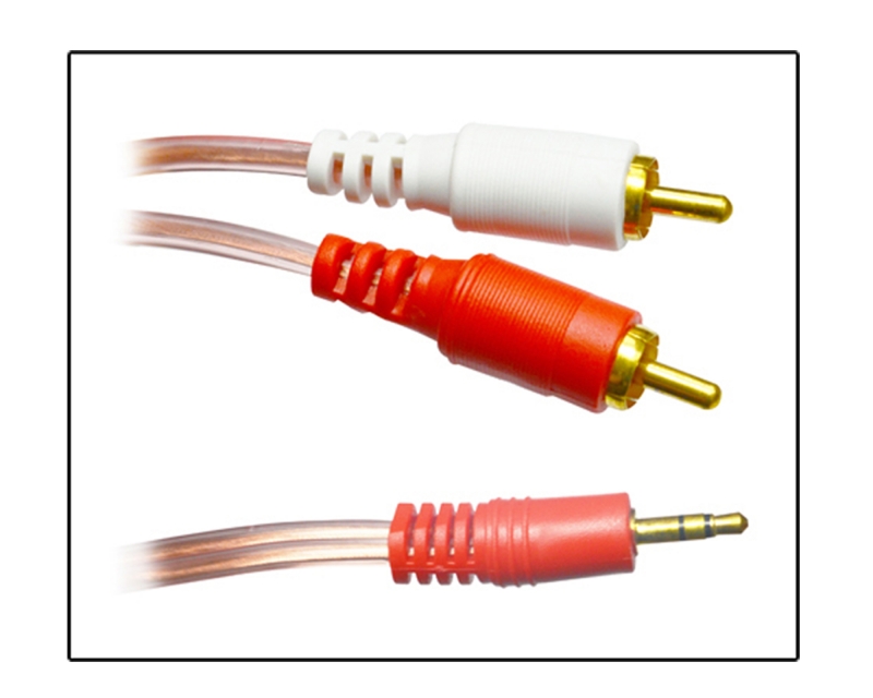 Velasco Sonido y Electrónica CABLE DISCMAN 2 PLUG RCA X 1 PLUG 3.5