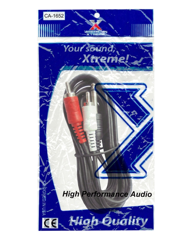 Velasco Sonido y Electrónica CABLE AUDIO 2 PLUG RCA X 1 PLUG 6.3 MN